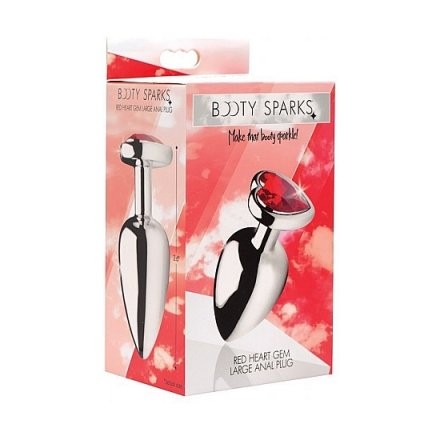 Plug Anal Grande Booty Sparks Red Heart con Joya de Corazón Roja