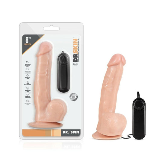 Dildo Realista con Ventosa Giratorio Dr.Skin-Dr.Spin 8"