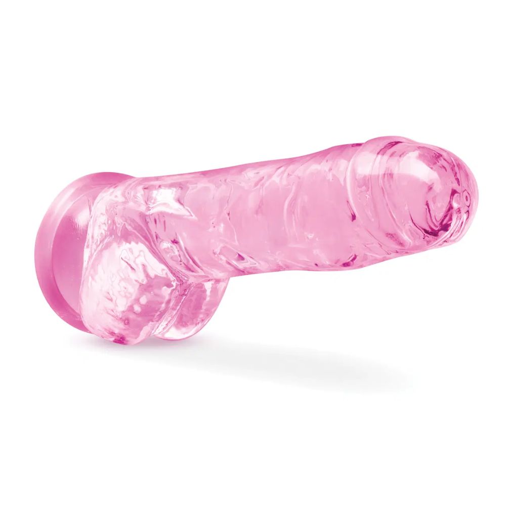 Dildo Cristalino con Ventosa Naturally Yours 8" Color Rosa