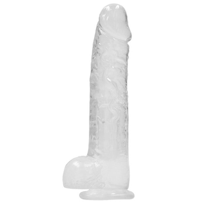 Dildo Cristalino Realistic With Balls Trans 9''