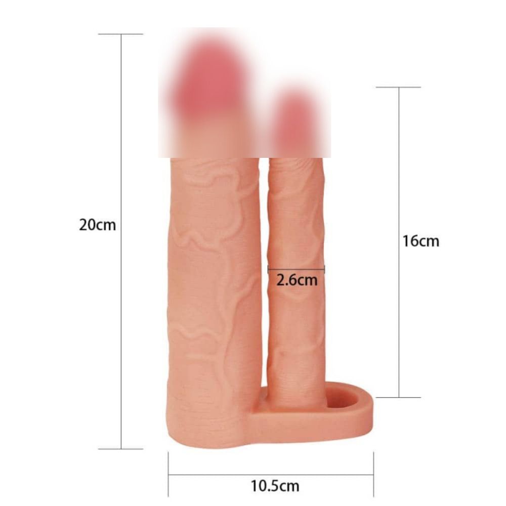 Extension de Doble Penetración con Ajuste Testicular Add 2 Inch