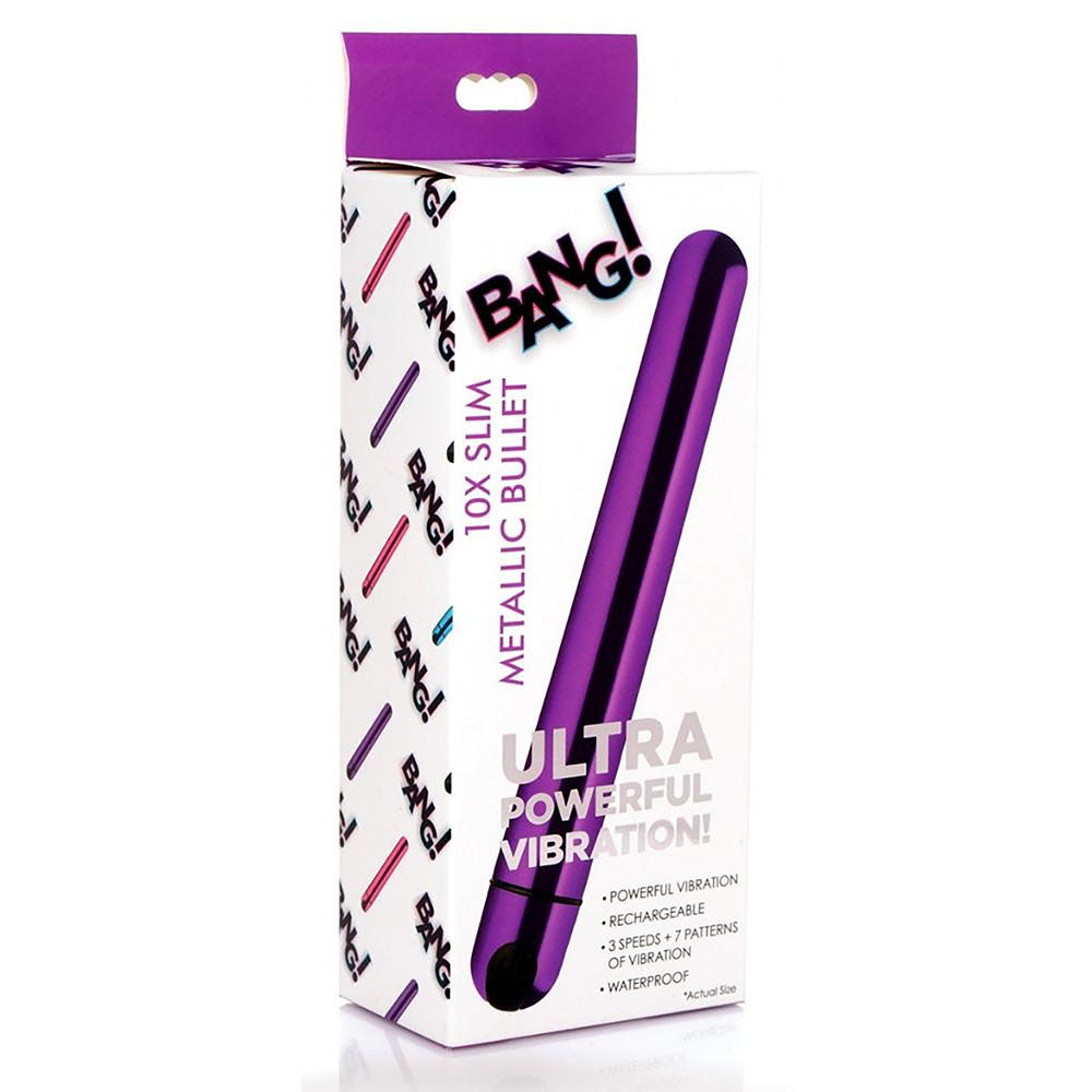 Bala Vibradora Color Morado Metalico BG 10X Slim