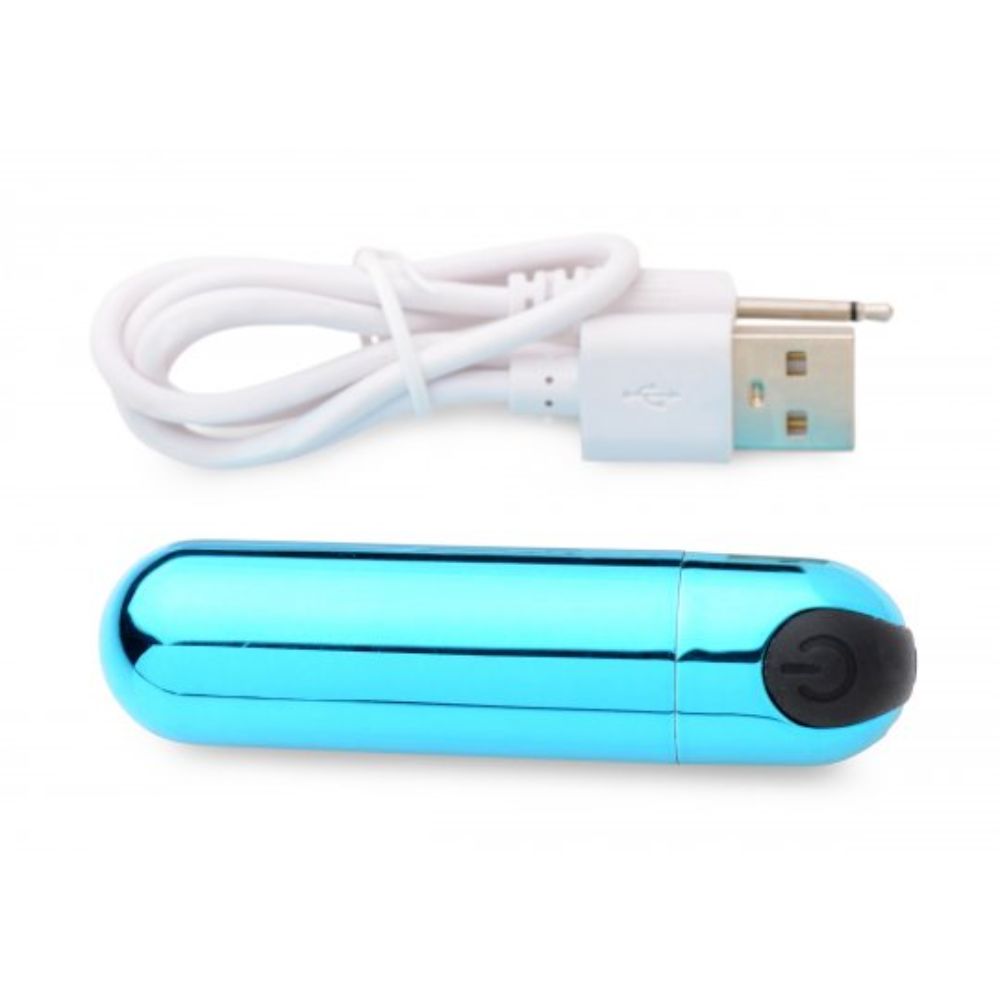 BG 10X Bala Vibradora Azul Metálico Recargable