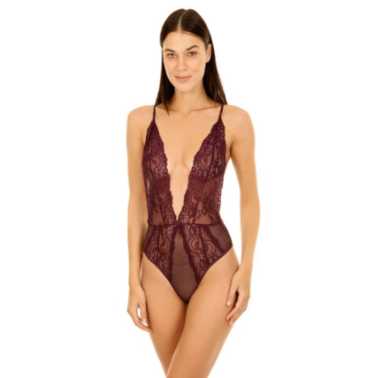 Body Con Espolda Descubierta Color Uva