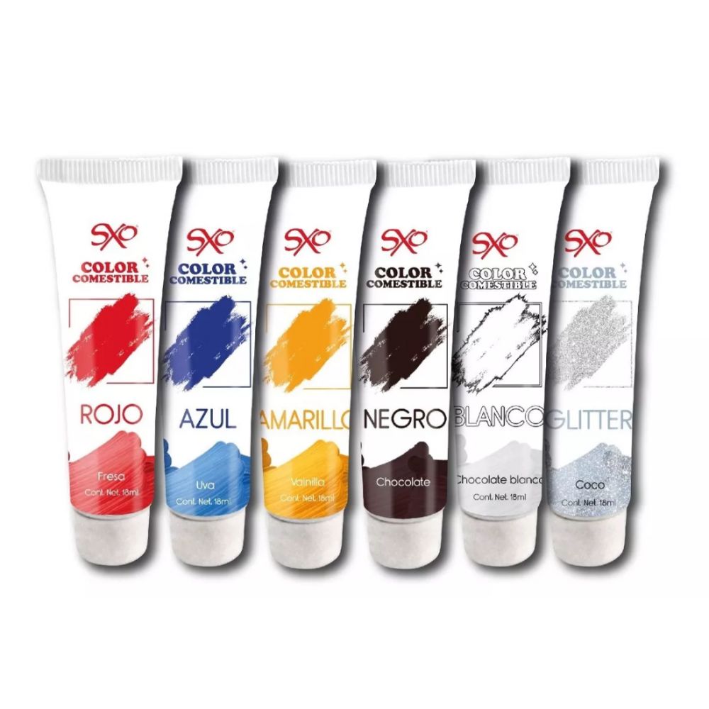 Colores Comestibles SXO Kit de 6 Pzas