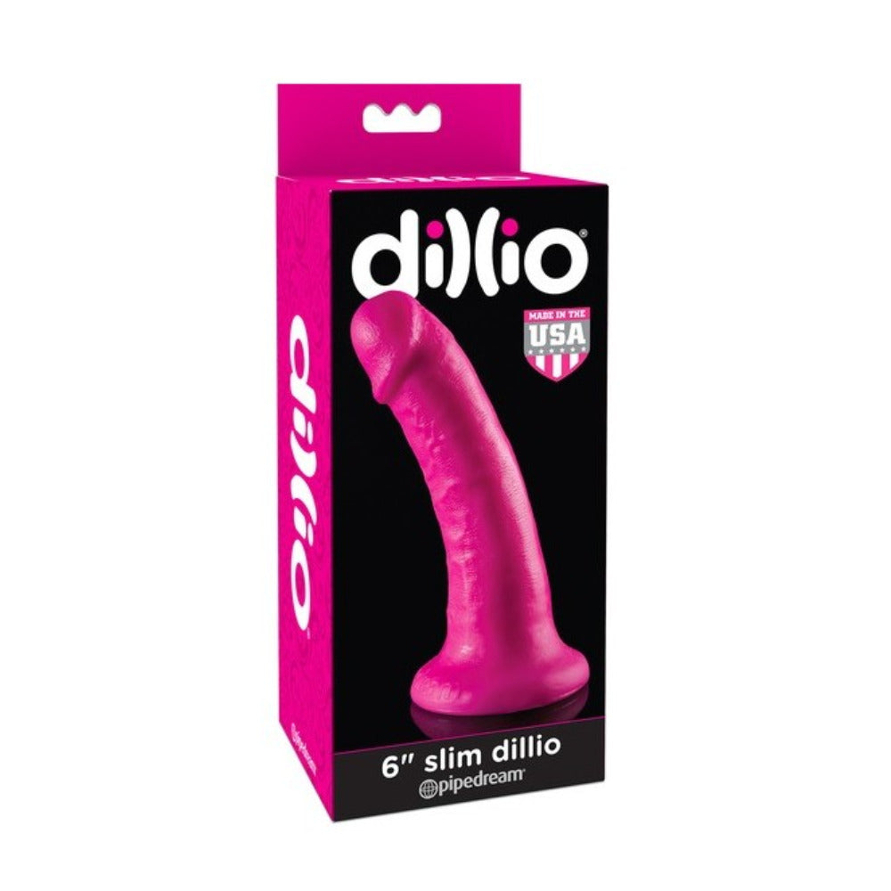 Dildo Rosa con Ventosa Dillio 6" Slim