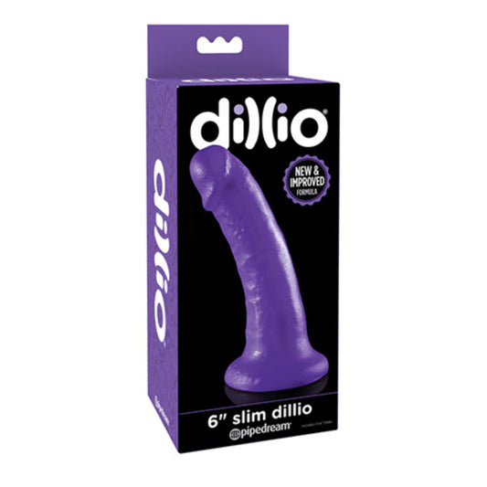 Dildo Morado con Ventosa Dillio Slim de 6"