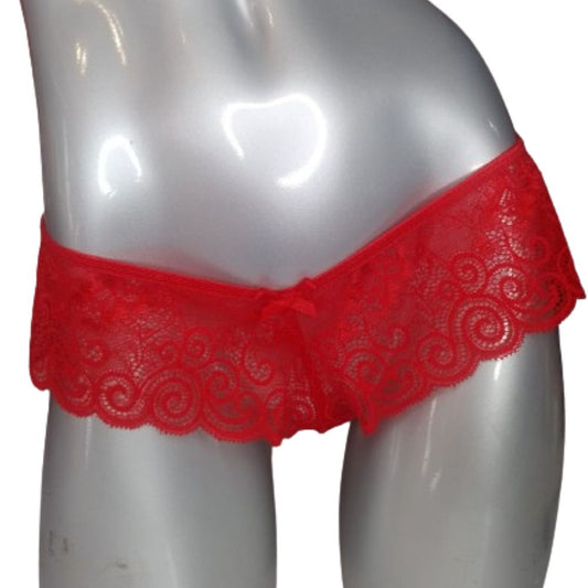 Tanga de Encaje Basica Roja XL