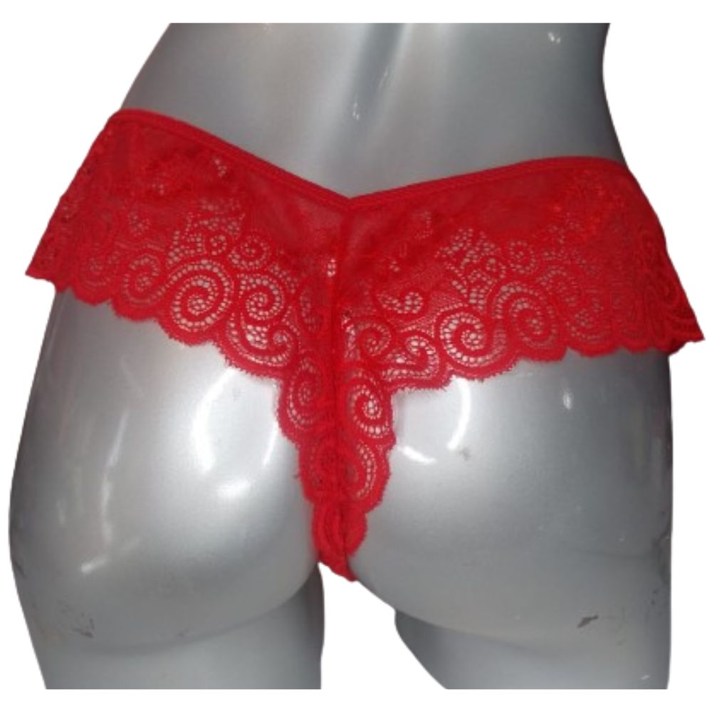 Tanga de Encaje Basica Roja XL