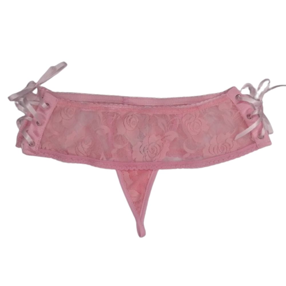 Tanga con Falda Rosa Ajustable