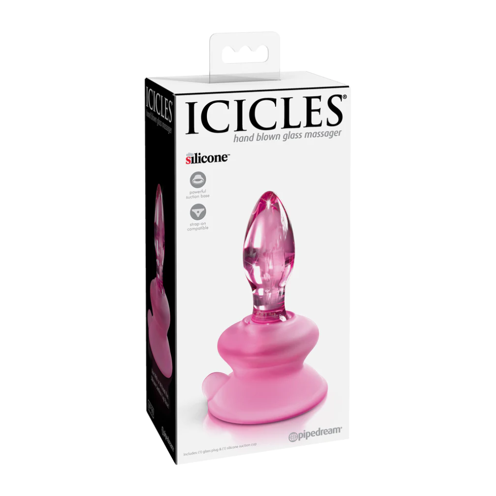 Plug Anal de Cristal Rosa Icicles No. 90