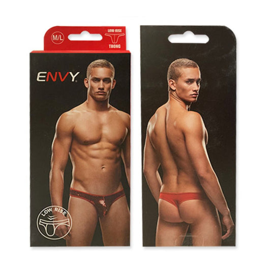 Lenceria para Hombre Tanga Roja con Lentejuela