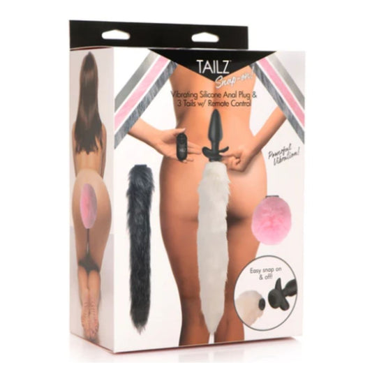 Set de 3 Colas Intercambiables con Plug Vibrador a Control Remoto