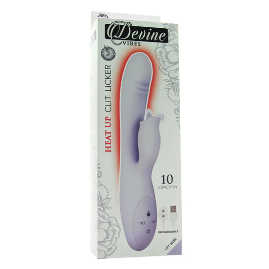 Vibrador Térmico de Doble Estimulacion Devine Vibes Heat Up Clit Licker Color Lavanda