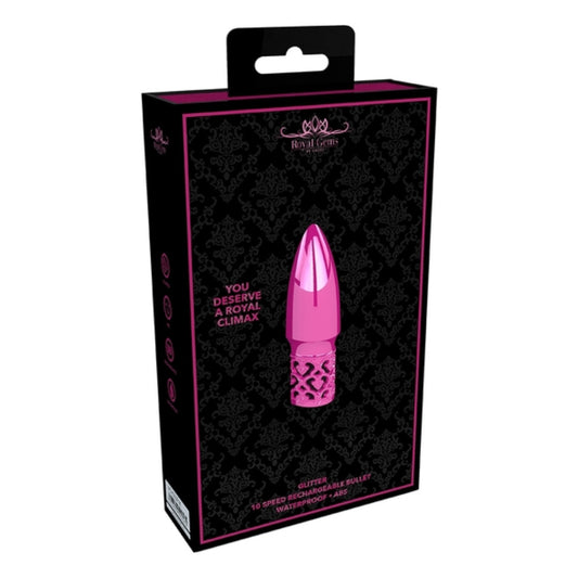 Bala Vibradora Rosa Glitter Rechargeable