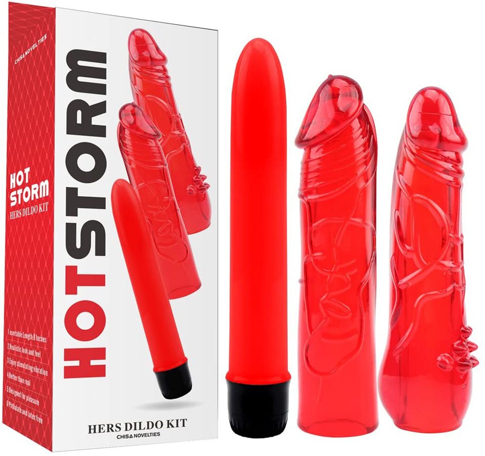 Kit de Bala Vibradora con Fundas Texturizadas Hers Dildo Kit