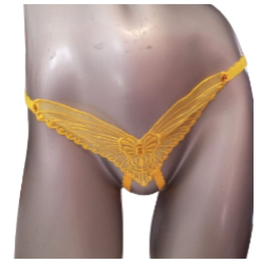 Tanga de Mariposa Amarilla para Dama