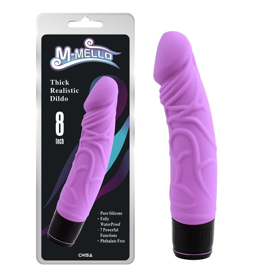 Dildo Realista con Vibración de 8" Mello Thick Realistic