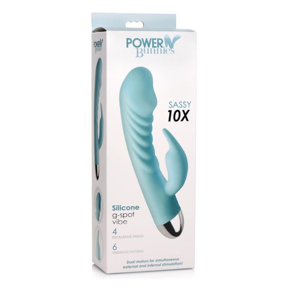 Vibrador con Estimulador de Clítoris Power Bunnies 10X Sassy