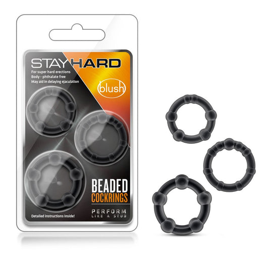 Set de 3 Anillos Retardantes Stay Hard Negros